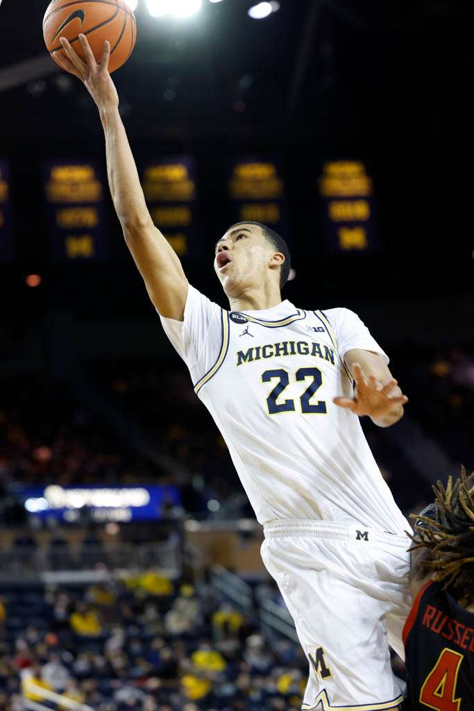 Caleb Houstan laying it up against Maryland