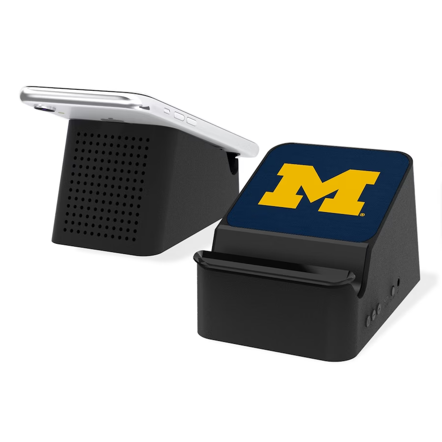 Michigan Wolverines Wireless Charging Station & Bluetooth Speaker