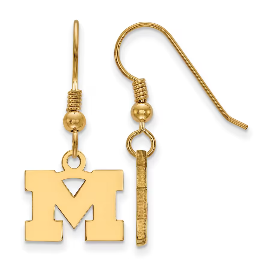 Michigan Wolverines Women's Gold Plated XS Dangle Earrings