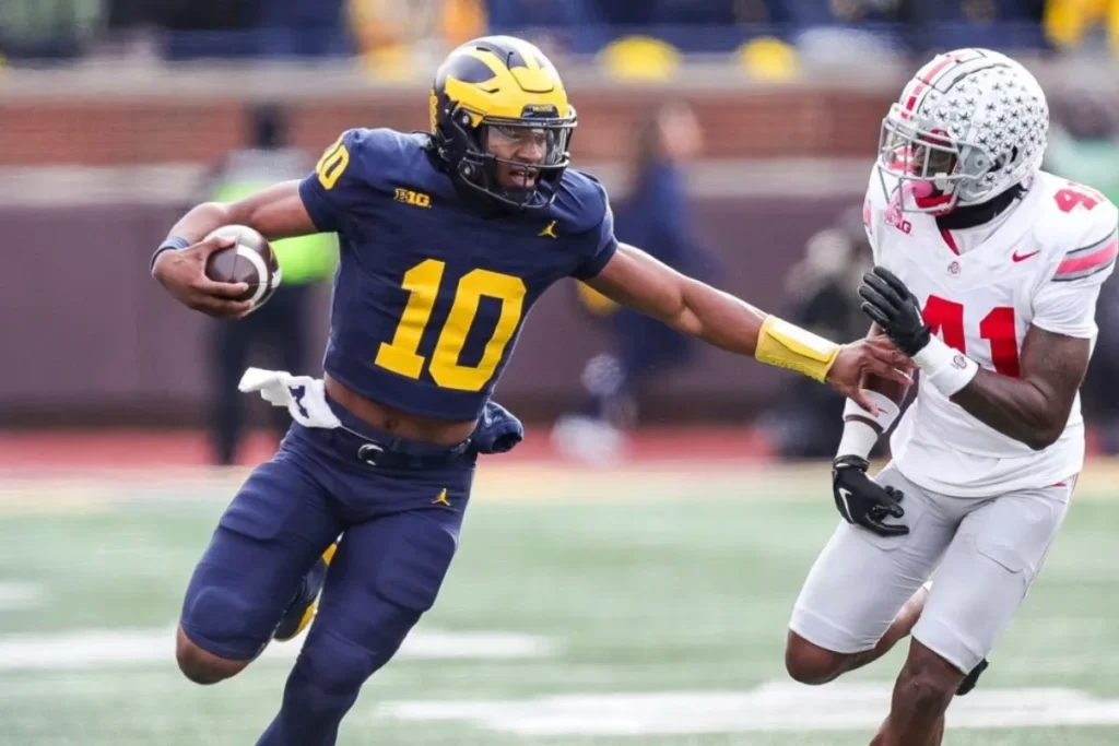 Michigan quarterback Alex Orji is sure to be one of the most exciting players in the upcoming EA Sports College Football 25 game.